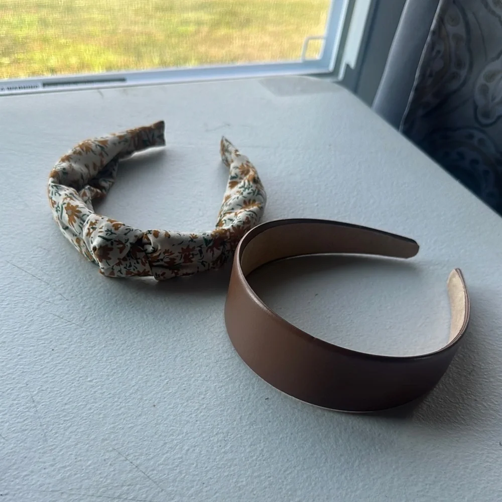 NEW Floral and Brown Headband Set